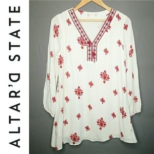 Altar'd State Boho Long Sleeve Embroidered Tunic